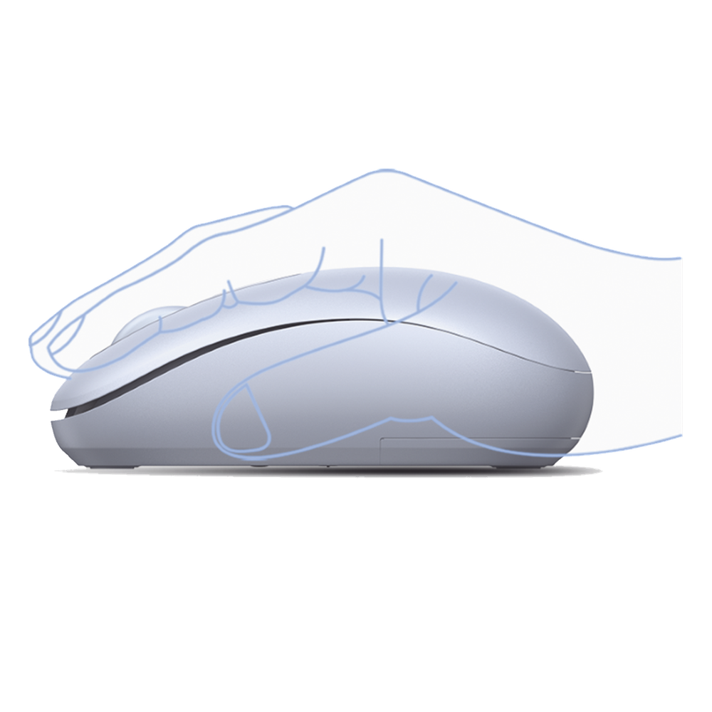 Mouse Inalámbrico 2.4G 800/1200/1600/2400 DPI | Función de 3 botones | Alcance 10m | Silencioso |  Ergonómico | Anti-caída y Anti-interferencias | Batería Alcalina AA incluida  | Color Dusty Blue.