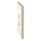 Placa de Pared Vertical, Salida Para 2 Puertos Keystone, Con Espacios Para Etiquetas, Color Marfil