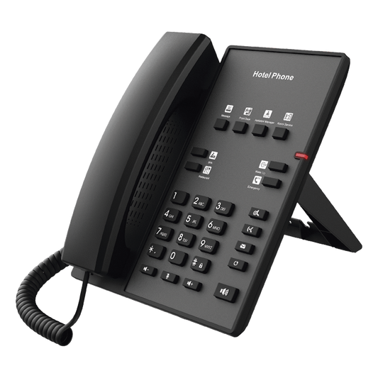 Teléfono IP para Hotelería, profesional con 8 teclas programables para servicio rápido, plantilla personalizable con PoE