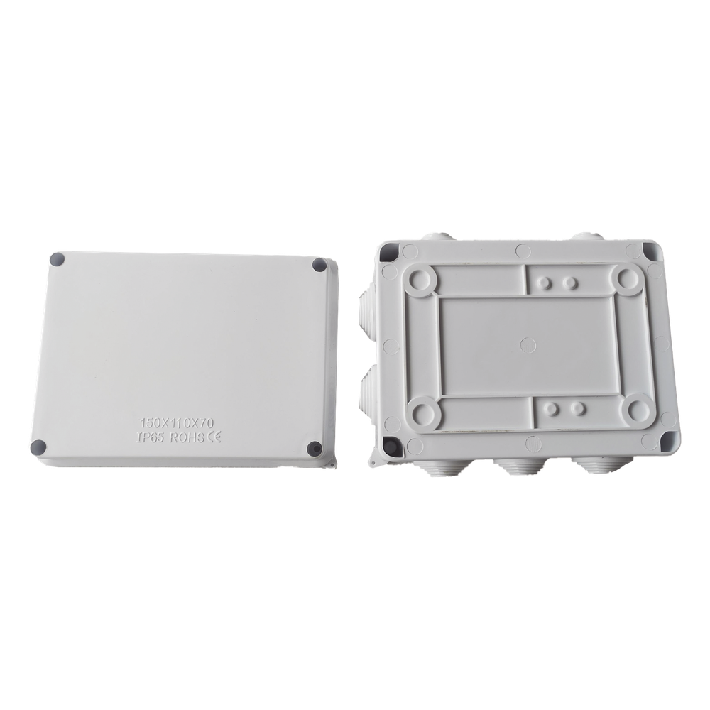 Caja de Derivación-Conexión para Exterior IP65 con 10 Entradas / 150 x 110 x 70 mm / Sellado Seguro con Empaque + 4 Tornillos / Resiste Agua, Polvo y Sol Directo
