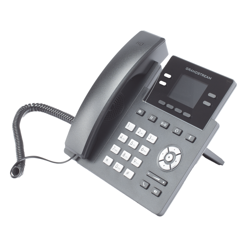 Teléfono IP Grado Operador, 4 líneas SIP con 2 cuentas, puertos Gigabit PoE, pantalla a color 2.4", codec Opus, IPV4/IPV6 con gestión en la nube GDMS