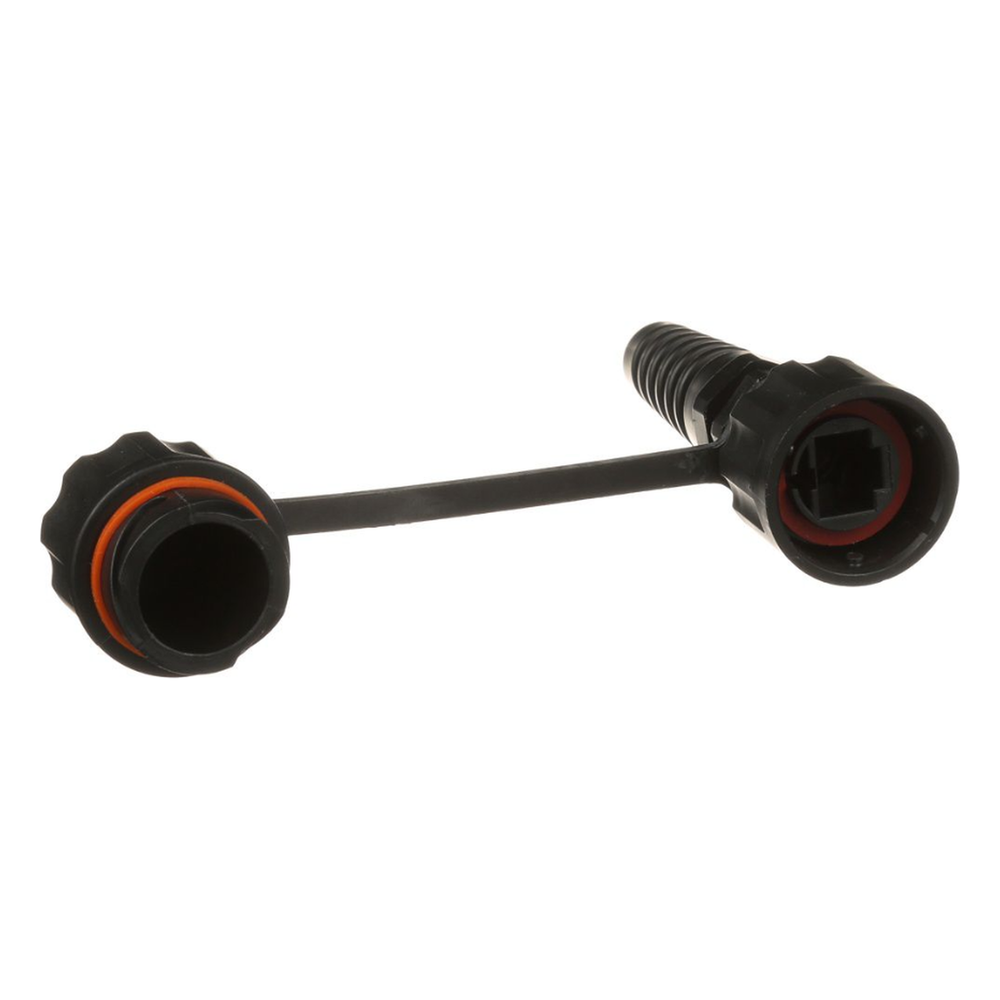 Conector Plug RJ45 de Uso Industrial Blindado, Categoría 5e, 24AWG, con Tapa Protectora, Protección IP67