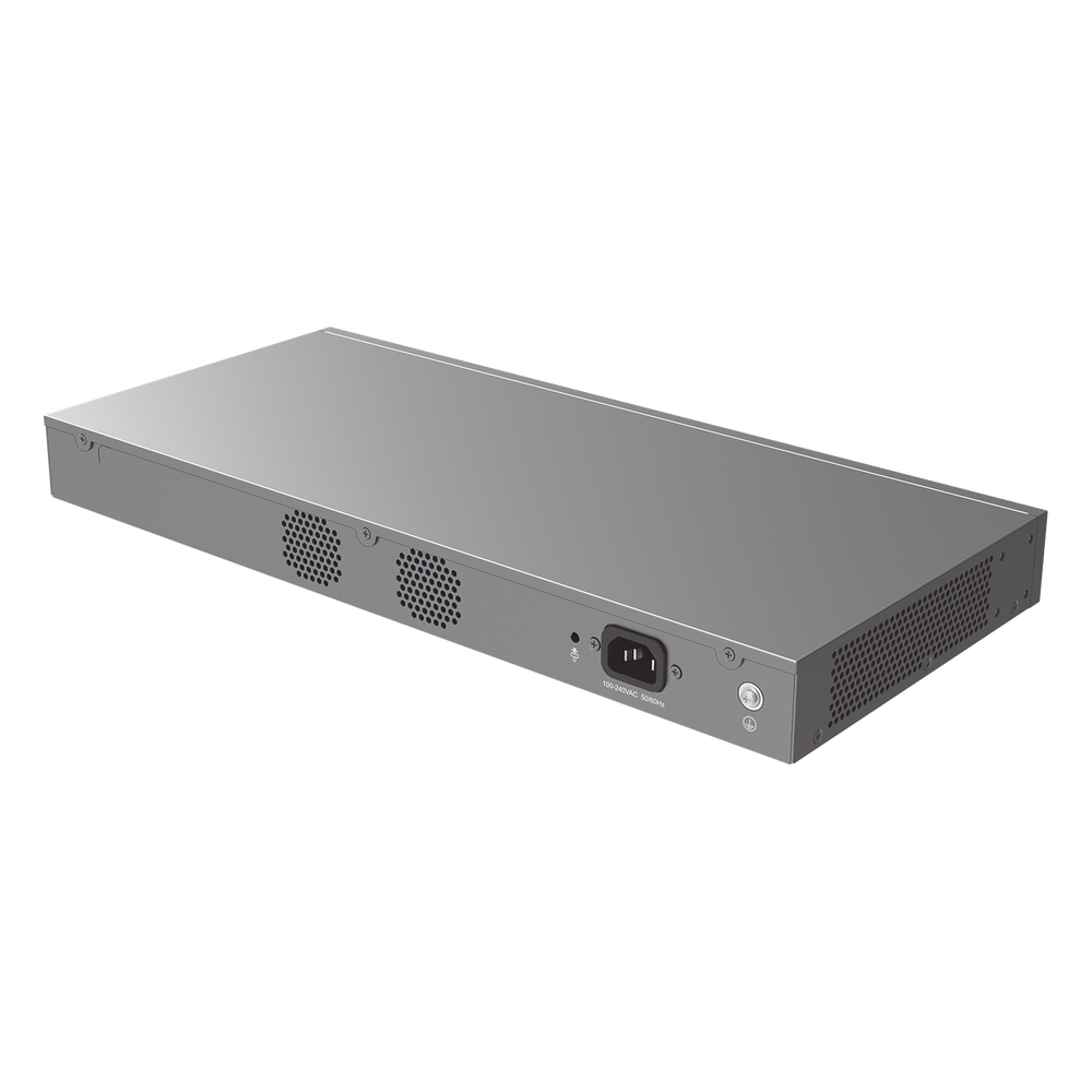 Switch Capa 3 PoE+ Administrable / 16 puertos 10/100/1000 Mbps + 4 Puertos SFP+ de 10 Gigabits / Hasta 240W / Compatible con GWN Cloud.