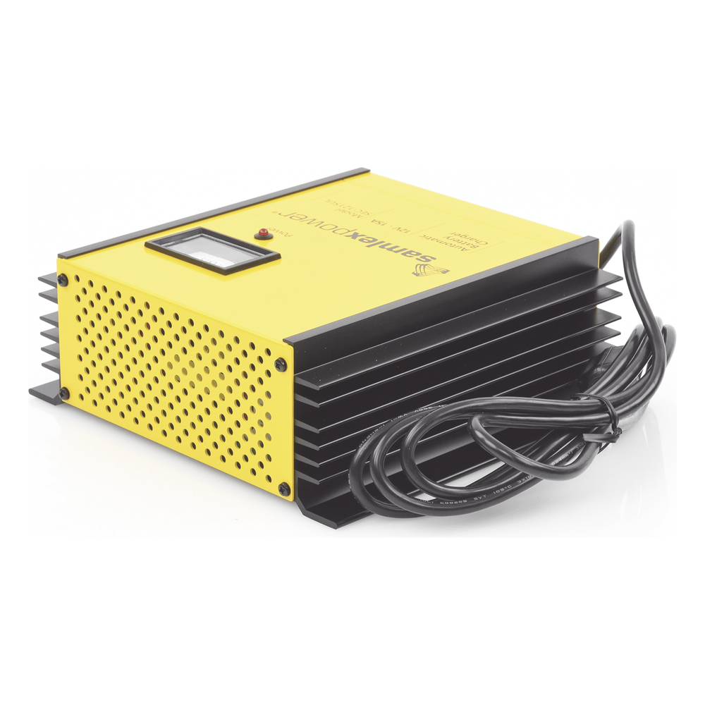 Cargador de Baterías de Plomo Ácido 12 Volts, 15 A / Bancos de 100 a 200 Ah