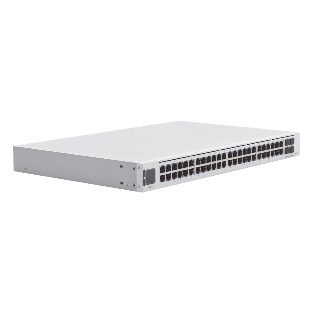 UniFi Switch USW-Pro-48, Capa 3 de 48 puertos Gigabit RJ-45 + 4 puertos 1/10G SFP+, pantalla informativa