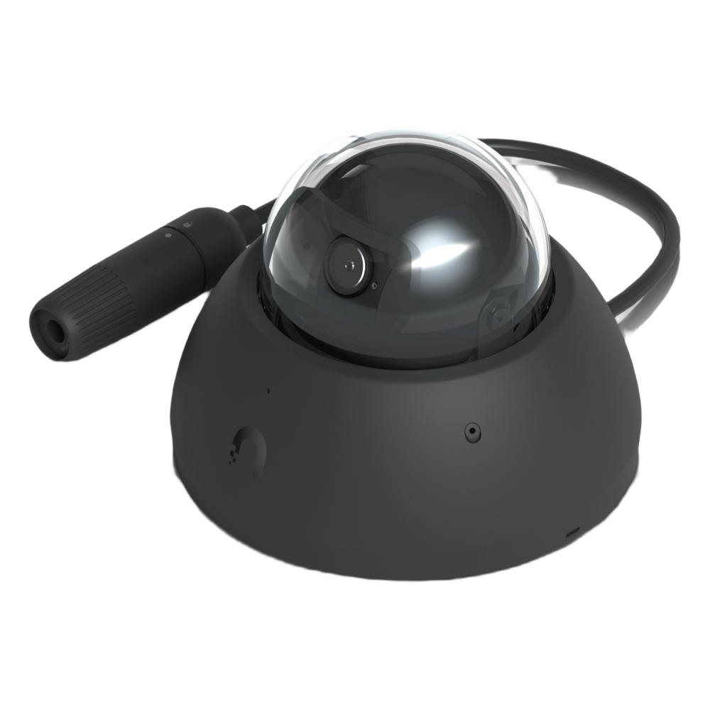 Cámara UniFi Protect G5 AI Dome Negro, Para Interior o Exterior, 4K (8MPX), Ángulo 109.9°. Visión Nocturna IR Hasta 40m, Detecciones Inteligentes de Rostros y Placas, Audio Bidireccional, Protección IP66, Anti-Vandalismo