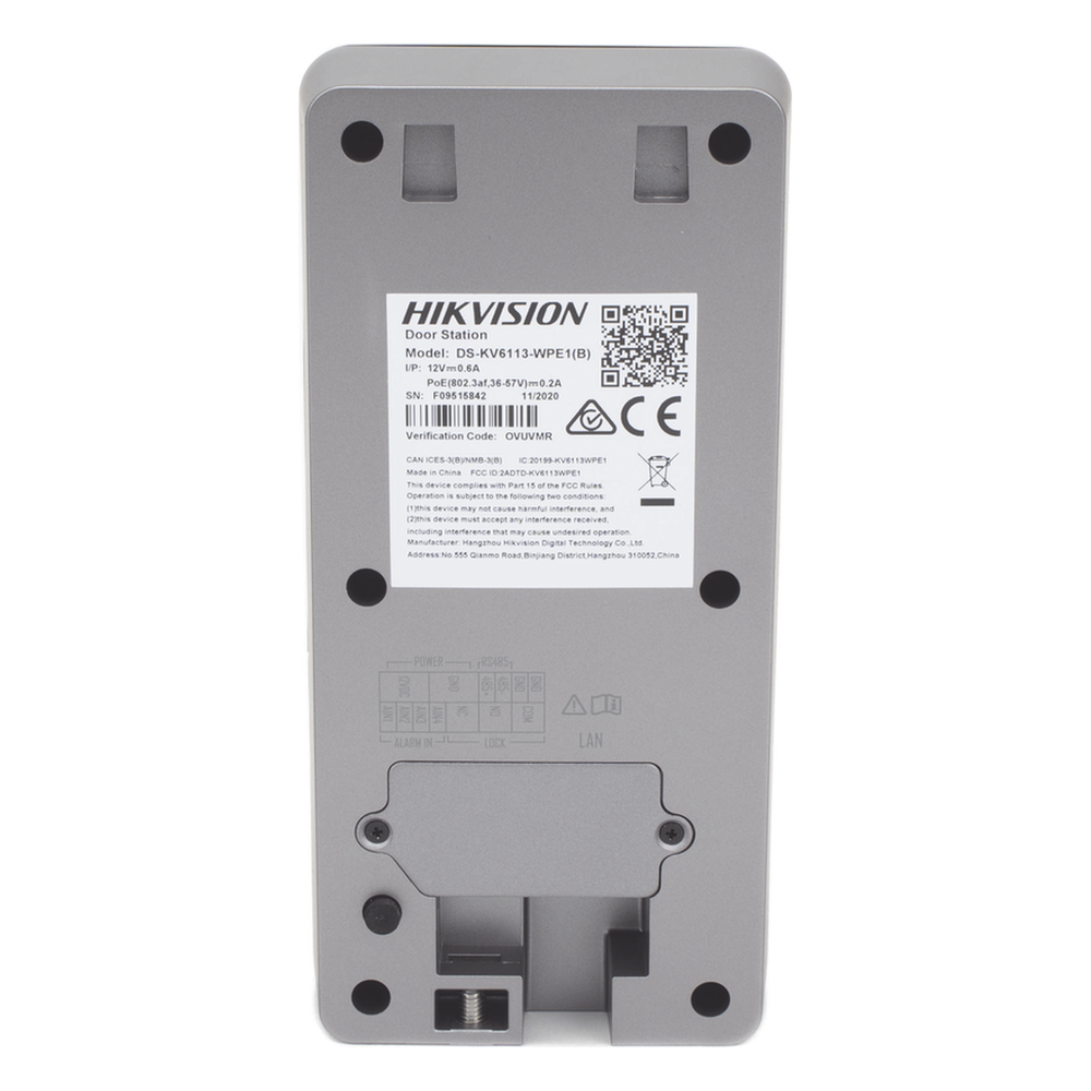Videoportero IP 2 Megapixel / PoE Estandar / IP65  / Apertura desde Hik-connect / Soporta 1 Departamento y Hasta 6 Monitores / Soporta Tarjetas Mifare / 1 Salida Relay