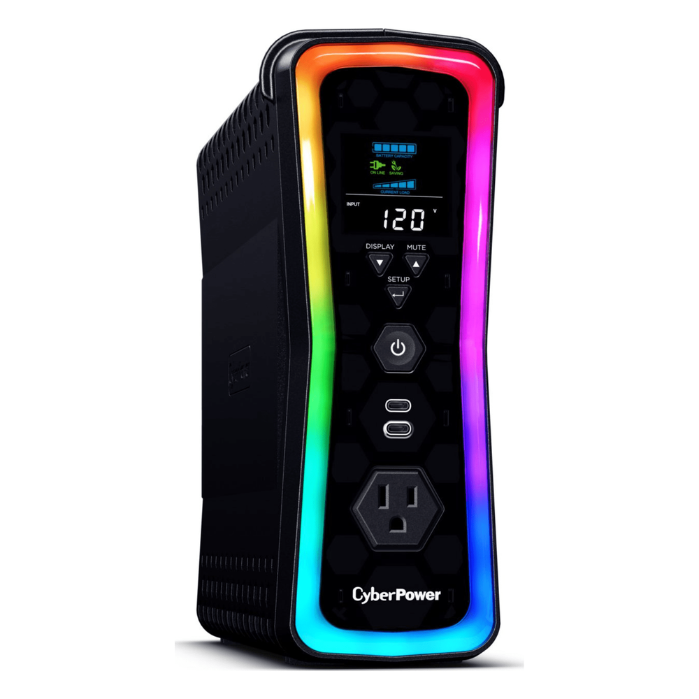UPS Gamer de 1500 VA/1000 W, Topología Línea Interactiva, Entrada 120 Vca  NEMA 5-15P, y 13 Salidas NEMA 5-15R, Puerto USB, Con Regulador de Voltaje (AVR)