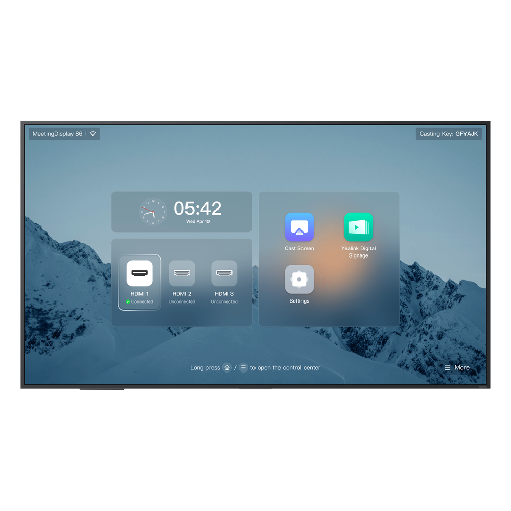 Pantalla Profesional Yealink de 86" MD-86 para Salas de Juntas, con Integración a MeetingBars y Control Inteligente