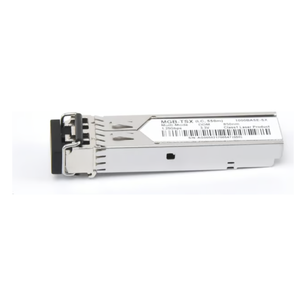 Transceptor Industrial, Puerto SFP 1000Base SX, Para Fibra Multimodo, Conector LC, Hasta 550 m, Soporta Temperaturas de -40 a 75 °