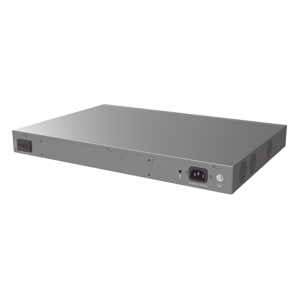 Switch Capa 3 PoE+ Administrable / 24 puertos 10/100/1000 Mbps + 4 Puertos SFP+ de 10 Gigabits / Hasta 360W / Compatible con GWN Cloud.
