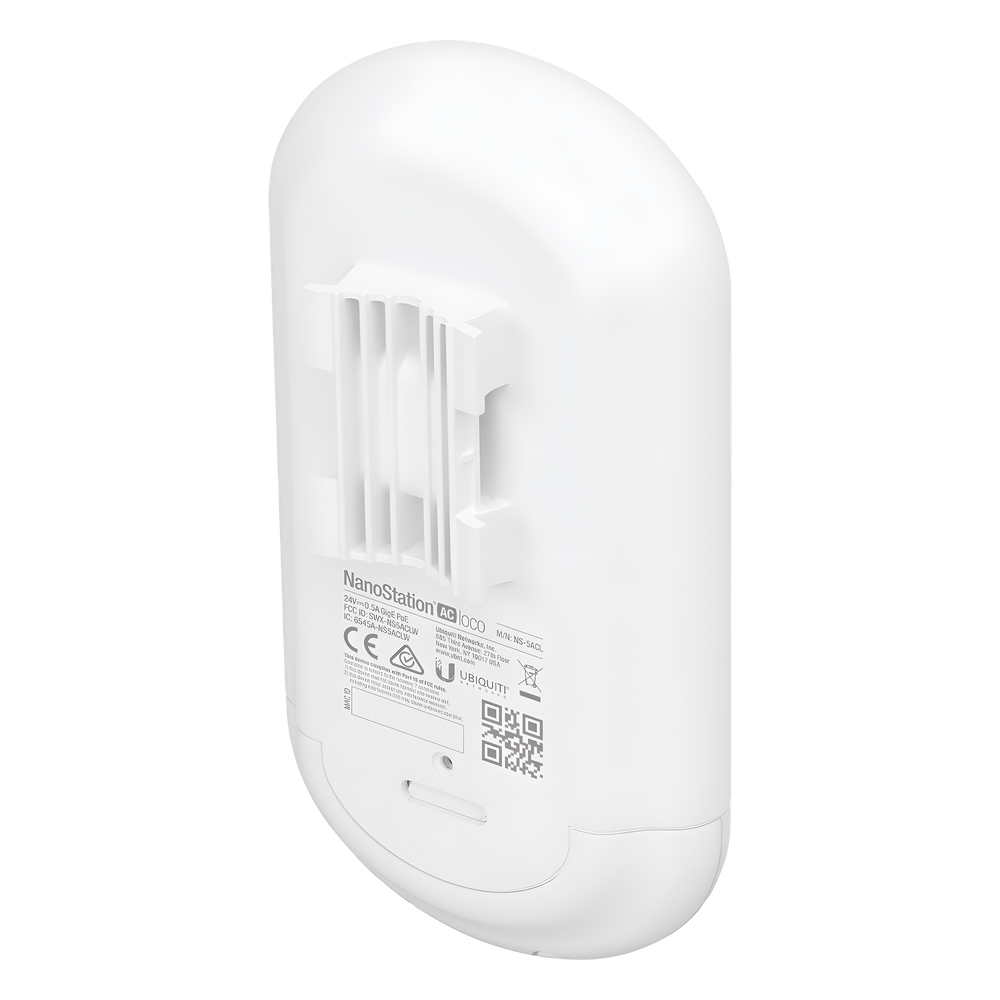 NanoStation airMAX Loco5AC CPE hasta 450 Mbps, 5 GHz (5150 - 5875 MHz), con antena integrada de 13 dBi, no incluye adaptador PoE