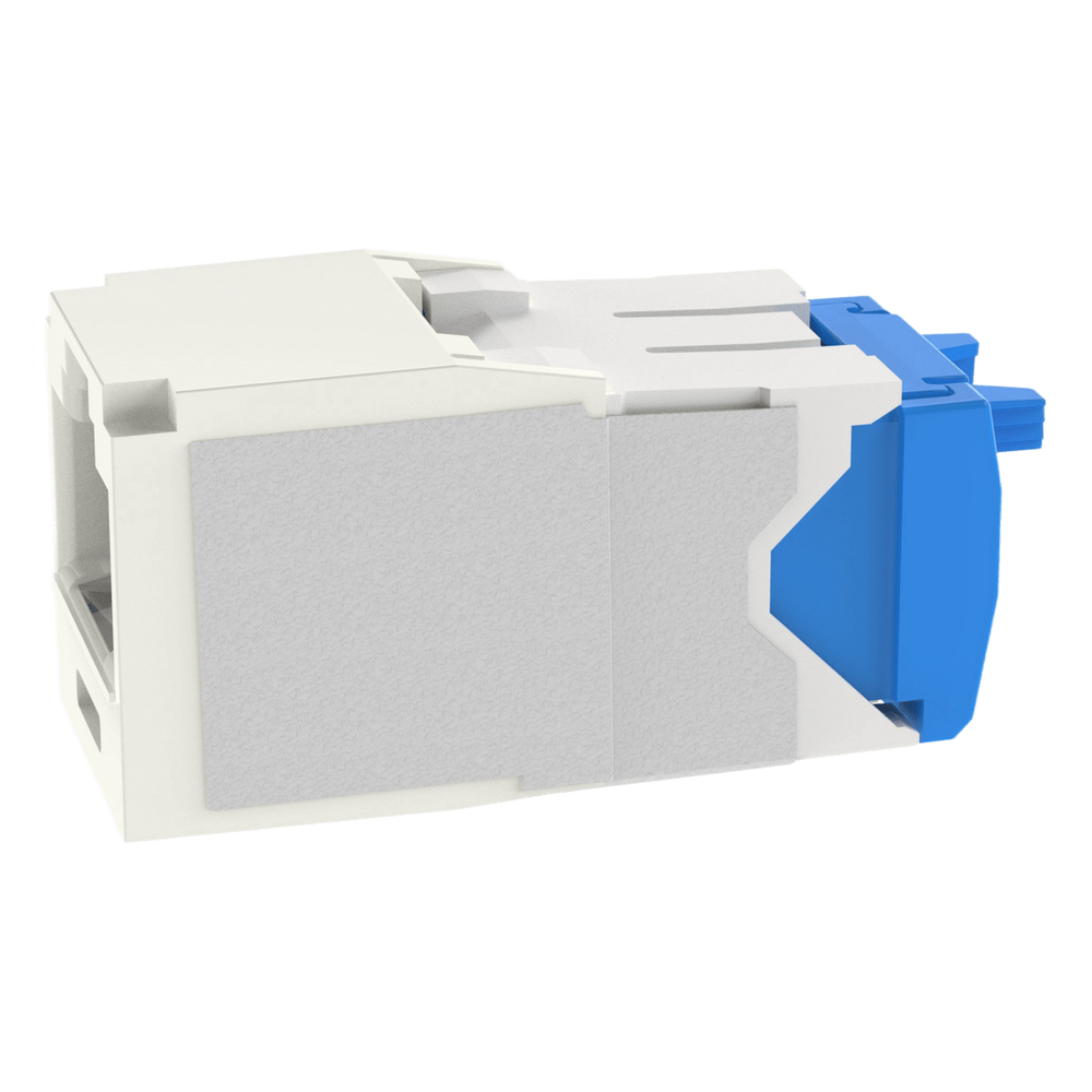 Conector Jack RJ45 Estilo TG, Mini-Com, Categoría 6A, Con Gel Resistente a la Corrosión, de 8 Posiciones y 8 Cables, Color Blanco Mate