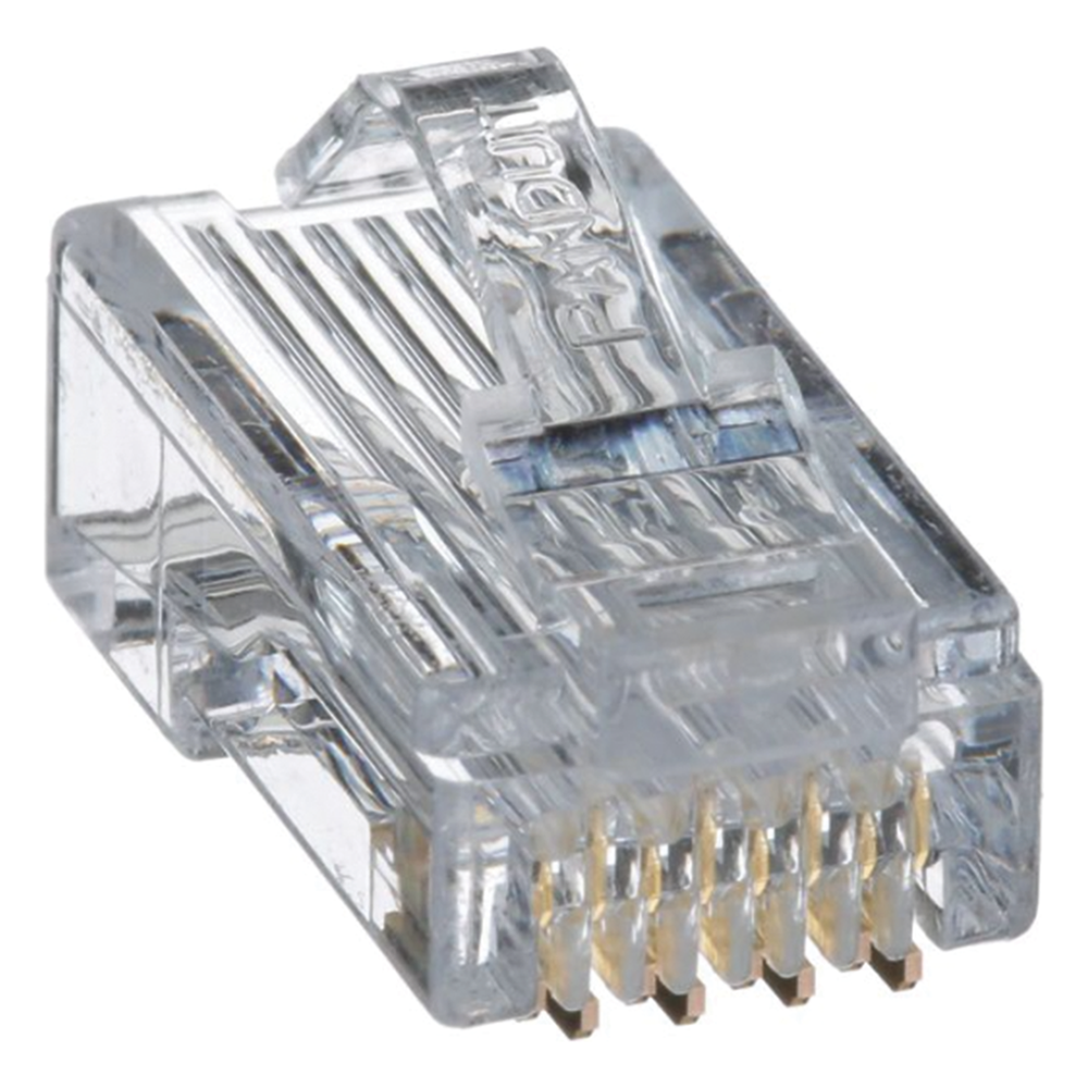 Plug RJ45 Cat5e, Para Cable UTP de Calibres 24-26 AWG, Chapado en Oro de 50 Micras, Paquete de 100 Piezas