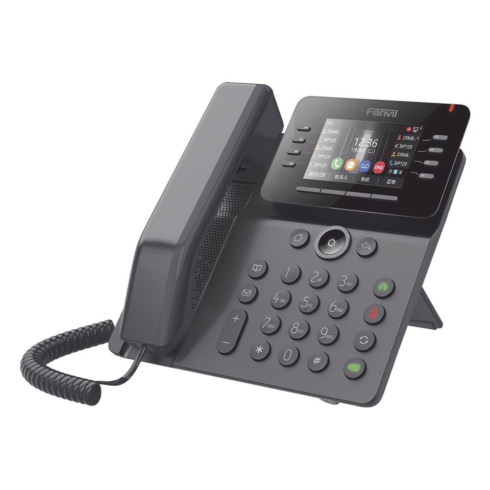 Teléfono IP Empresarial Esencial WiFi / Bluetooth, 12 líneas SIP, pantalla a color 3.5", PoE, puertos Gigabit, conferencia local de 6 vías.