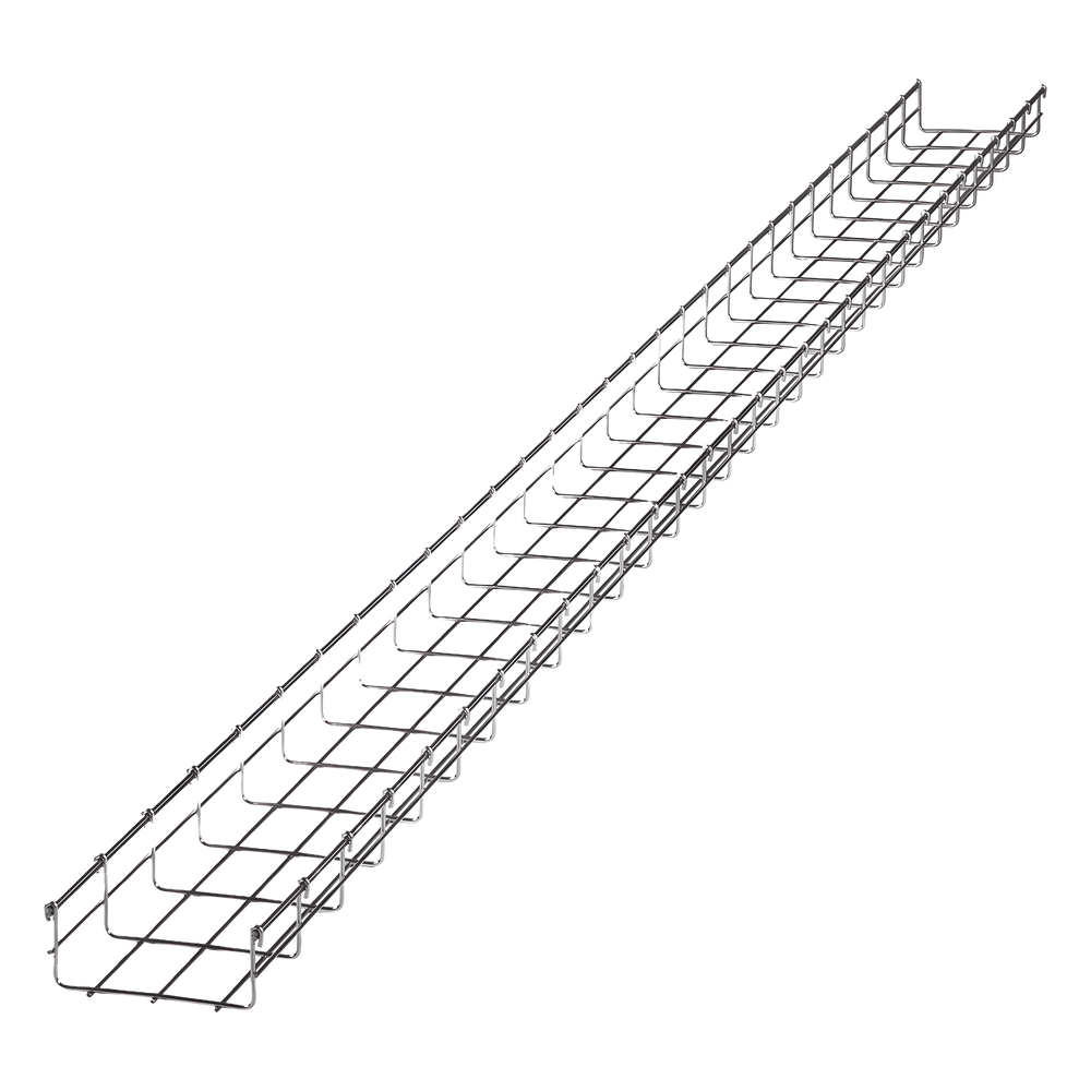 Charola Tipo Malla 66/150 mm, Acabado Electro Zinc, Hasta 158 Cables Cat6, Tramo de 3 Metros