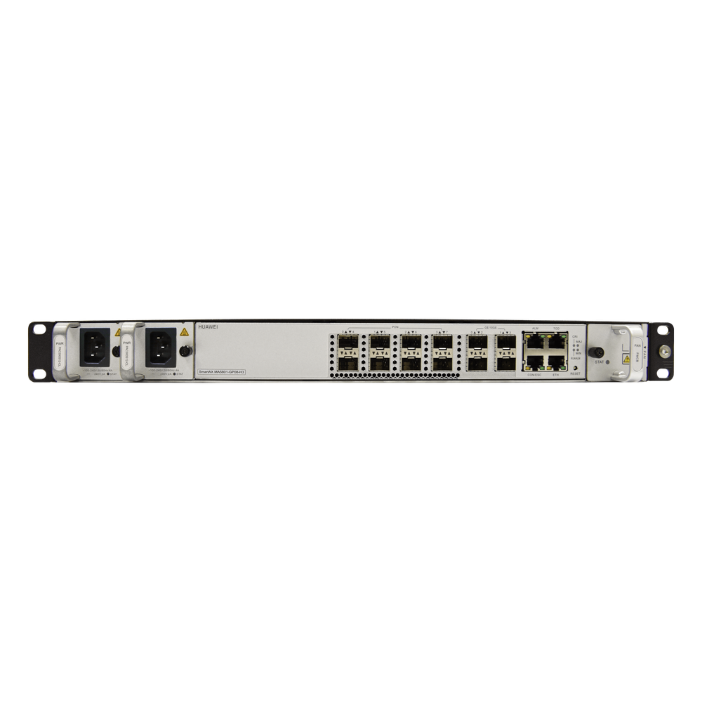 OLT GPON OptiXAccess 8 Puertos con Módulos C+, 4 Puertos Uplink (10GE/GE), Hasta 1024 ONTs, 2 Fuentes de Alimentación AC, 1 UR