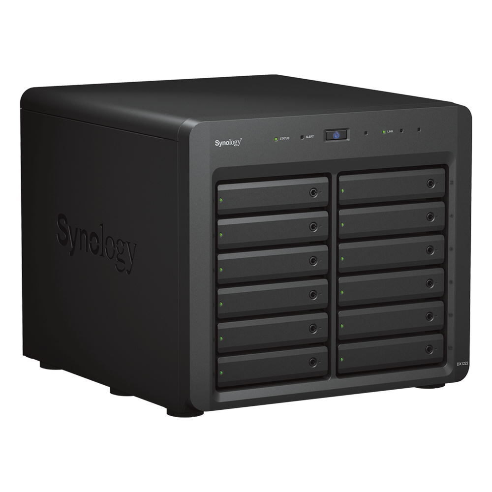 Unidad de Expansión Synology DX1222 | 12 Bahías para HDD/SSD SATA 3.5" o 2.5" | Intercambio en Caliente | Puerto Mini-SAS HD | Garantía de 5 Años.