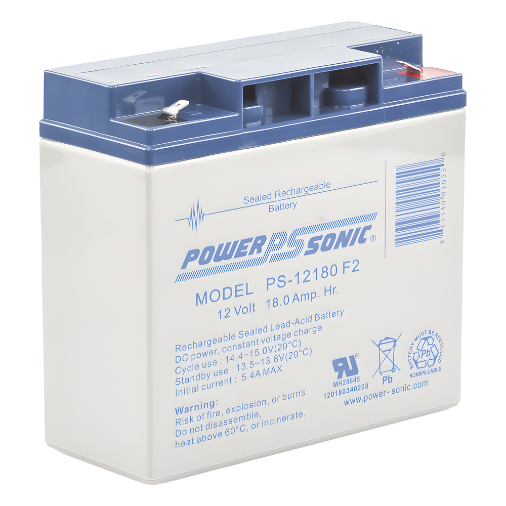 Batería 12V, 18AH, Para Respaldo, Tecnologías AGM/VRLA, Diseño De Vida Útil 5 Años, Terminales Tipo F2, Listada UL, Libre De Mantenimiento