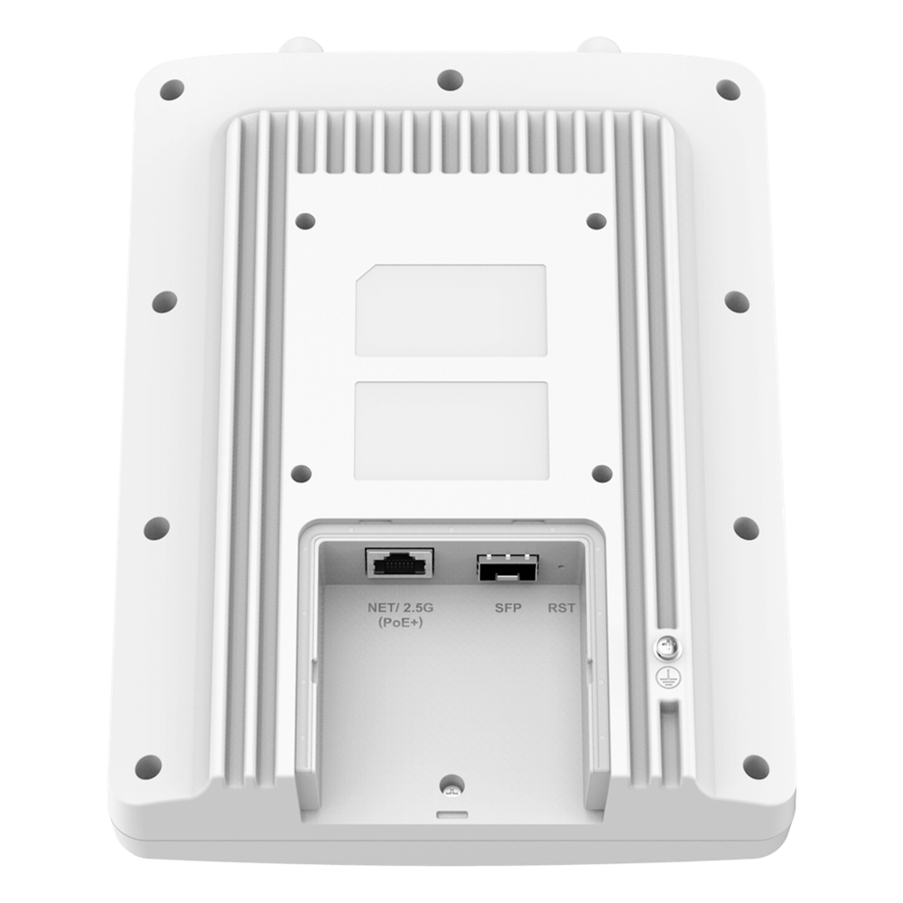 Punto de Acceso / Wi-Fi 7 / 3.6 Gbps / Largo Alcance 350 metros / IP66 / MIMO 2x2:2 / 256 Clientes / PoE+ / Puerto 2.5G y SFP 2.5G / MLO / 4096-QAM