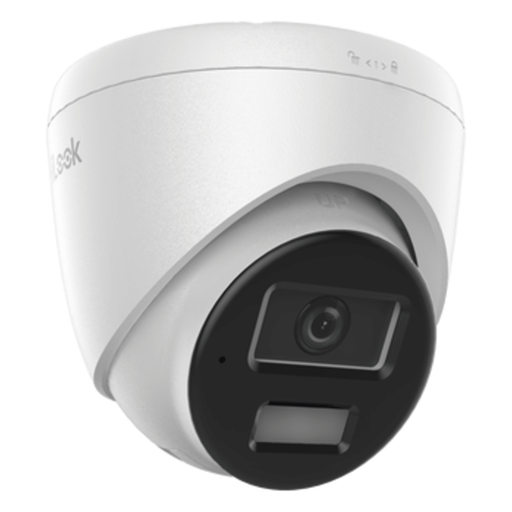 [Dual Light] Turret IP 4 Megapixel  / Lente 2.8 mm / 20 mts IR + 20 mts Luz Blanca / Micrófono Integrado / ACUSENSE Lite / Exterior IP67 / PoE / dWDR / H.265+ / ONVIF