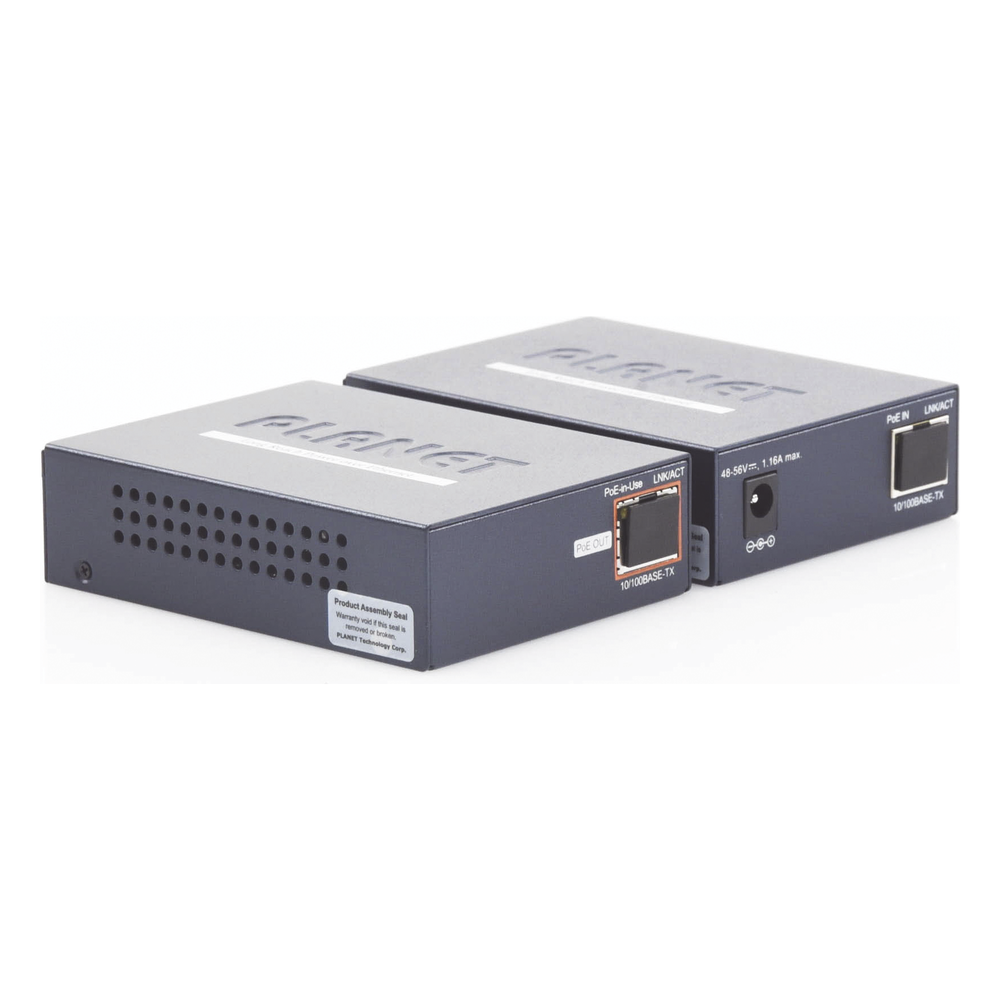 Kit Transmisor y Receptor PoE de Largo Alcance Sobre Coaxial Hasta 1 km
