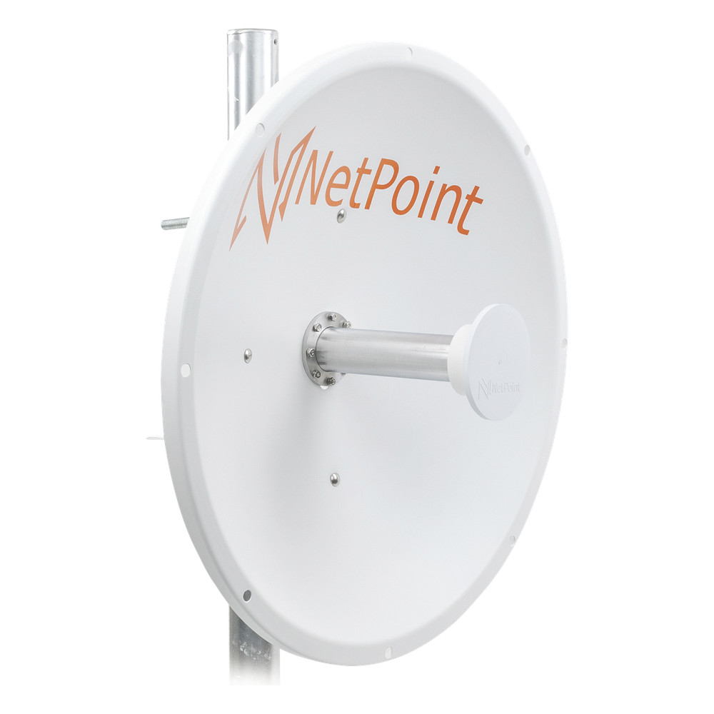 Antena Direccional de alto rendimiento / diámetro  de 60 cm / 4.9-6.4 GHz / Ganancia 30 dBi / SLANT de 45 ° y 90 ° / Ideal para 30 km / Conector N-Hembra / Montaje  y jumpers incluidos.