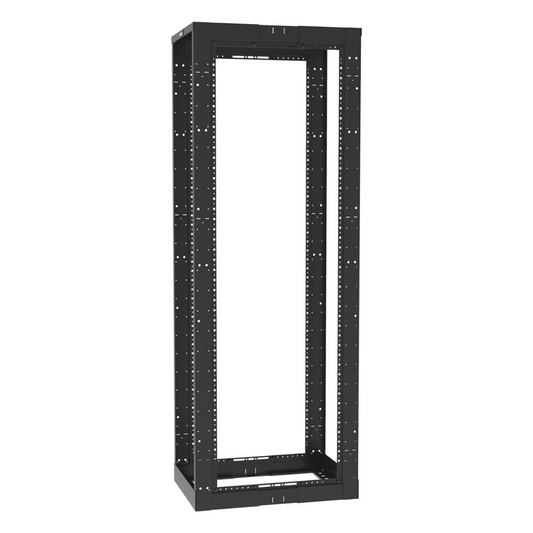Rack de Cuatro Postes Estándar de 19", Rieles Roscados #12-24, Profundidad Ajustable de 23 a 42 in, 45 Unidades de Rack, Color Negro