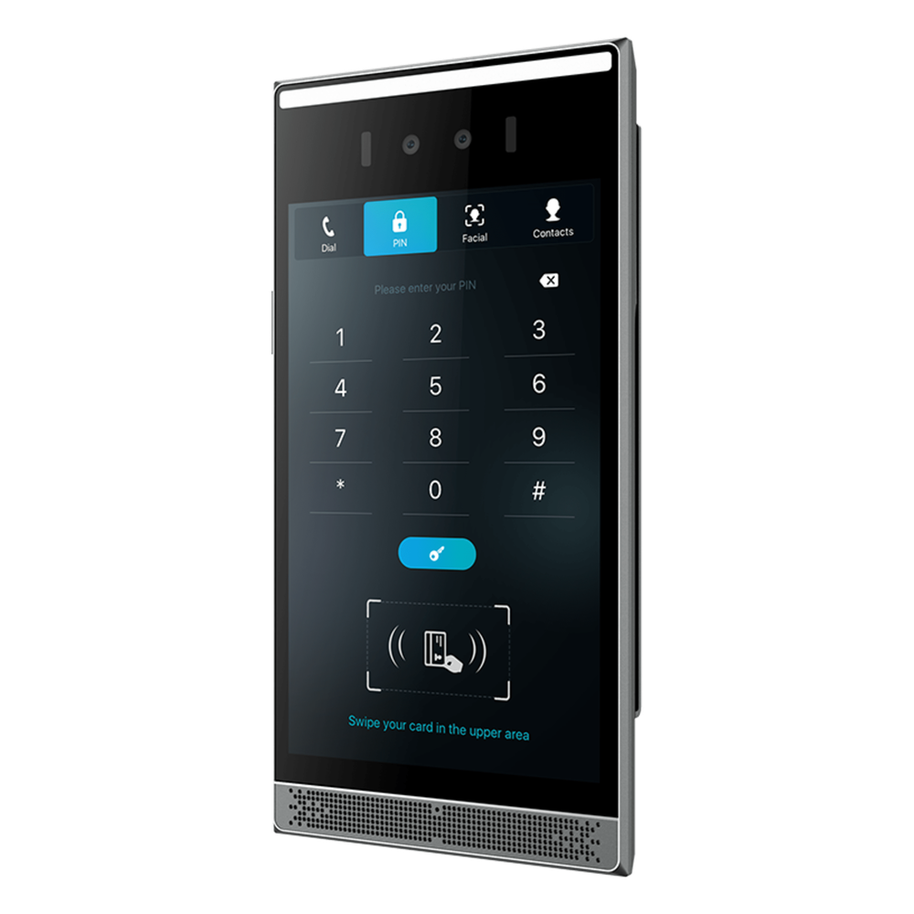Videoportero SIP con Reconocimiento Facial / Pantalla Táctil IPS 8" / Cámara 2MP Lente Dual / BLE + Wiegand / Anti-Suplantación / IP66 IK07 / PoE
