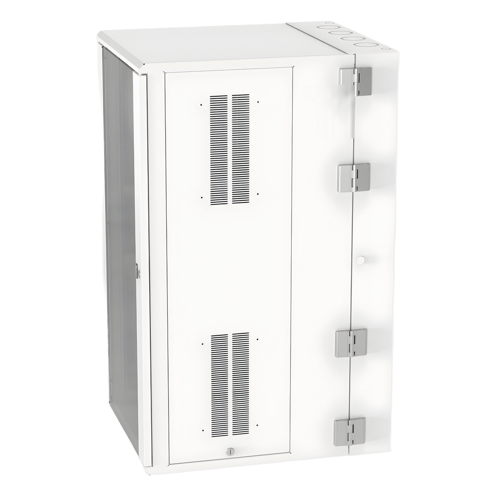 Gabinete PanZone de Montaje en Pared, de 19in, Puerta con Ventana de Seguridad, 26 UR, 762mm de Profundidad, Color Blanco