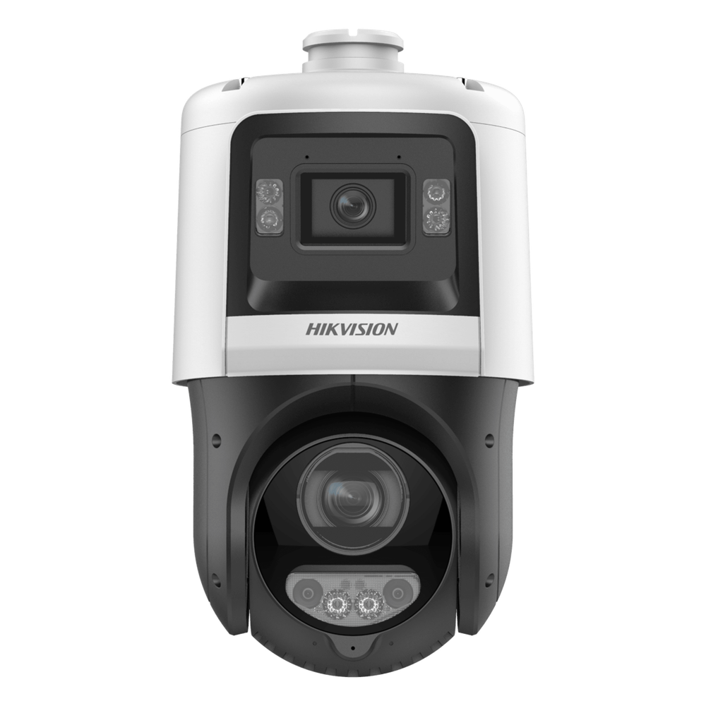 [TandemVu] PTZ IP 4 Megapixel + Cámara Fija 4 Megapixel / 25X Zoom / 100 mts IR + 30 mts Luz Blanca / IP67 / ACUSENSE / PoE+ / 2 Micrófonos Integrados y Bocina / Alerta Audible y Luz Estroboscopica / Alarmas I/O / DARKFIGHTER / Micro SD