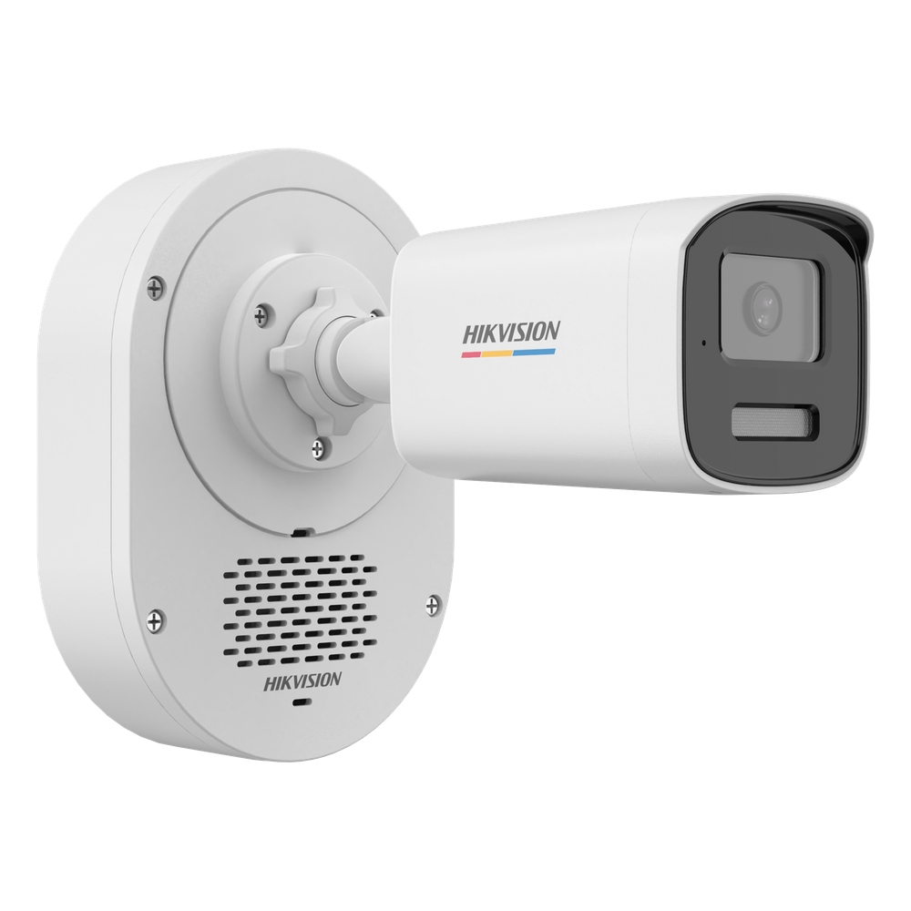Bala IP 4 Megapixel / ColorVu 3.0 + SoundMax / Lente 4 mm / Dual Light 50 mts (164 ft) IR + Luz Blanca / Bocina + Micrófono Integrados / Luz Estroboscópica Rojo-Azul / AcuSense Lite / Exterior IP67 / WDR 120 dB / PoE / Micro SD