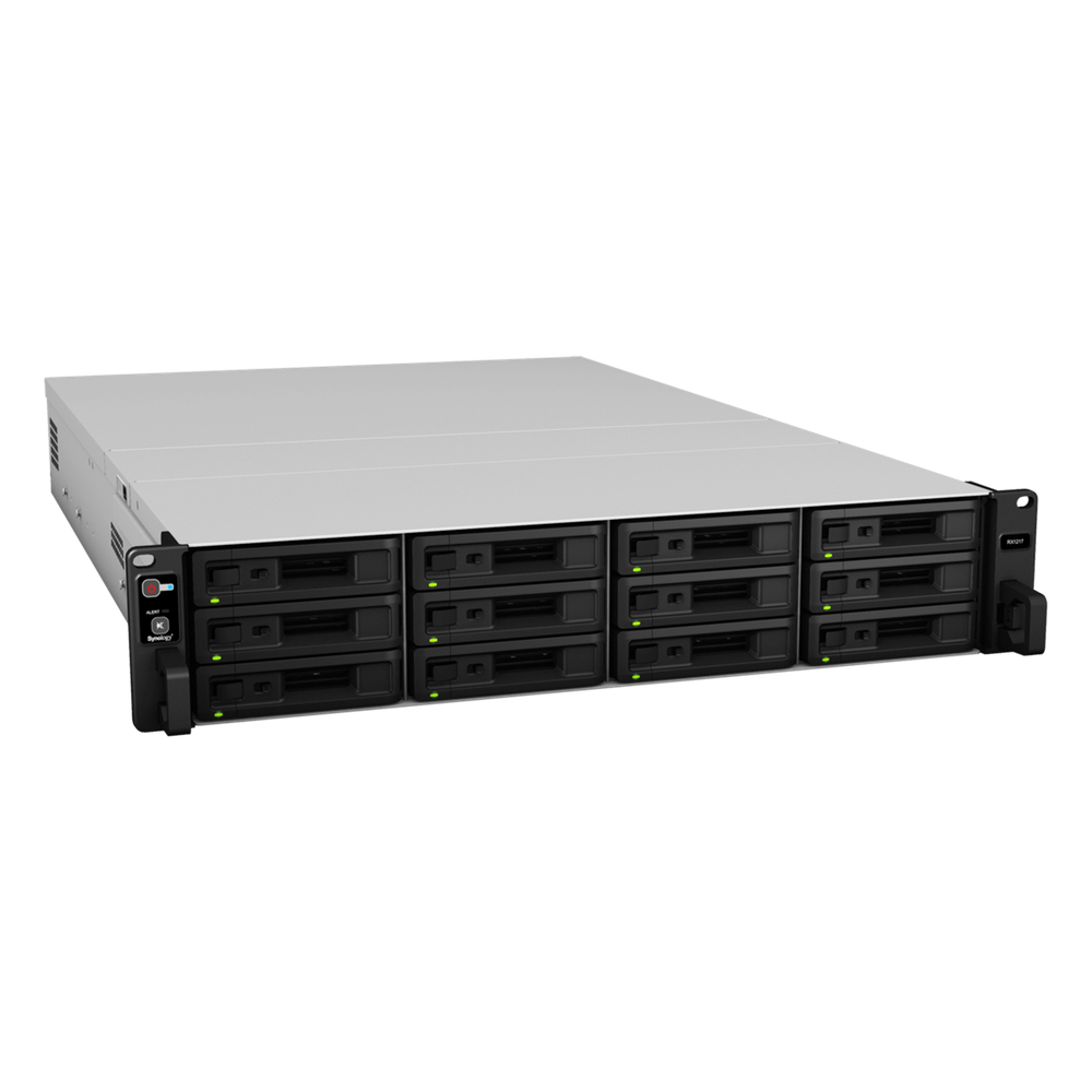 Unidad de Expansión Synology RX1217/RX1217RP | 12 Bahías de Disco | Compatible con SATA 3.5” y 2.5” | Expansión de Volumen en Línea | Fuentes de Alimentación Redundantes (RX1217RP) | Administración con