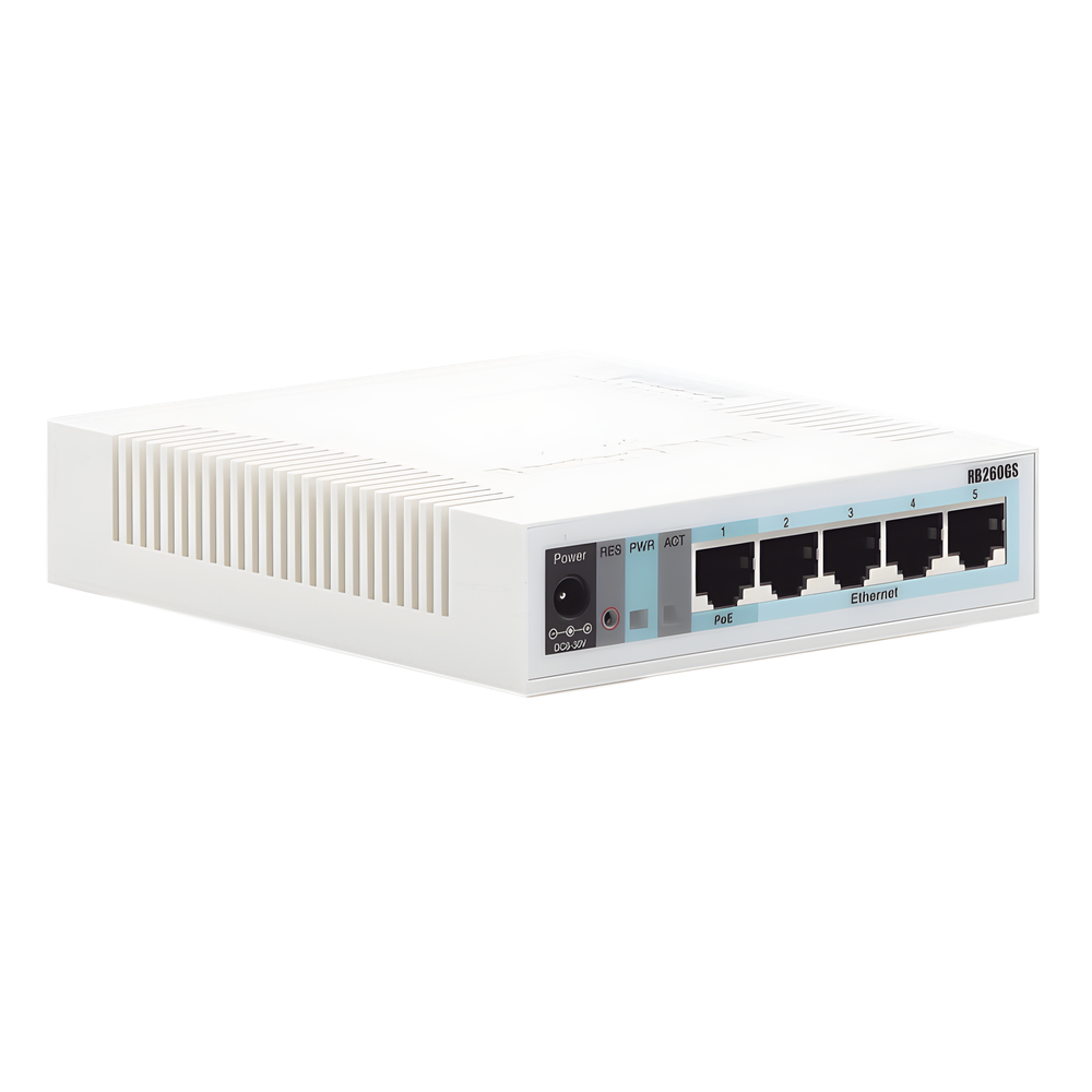 Switch Mikrotik 5 puertos Gigabit Ethernet y 1 SFP