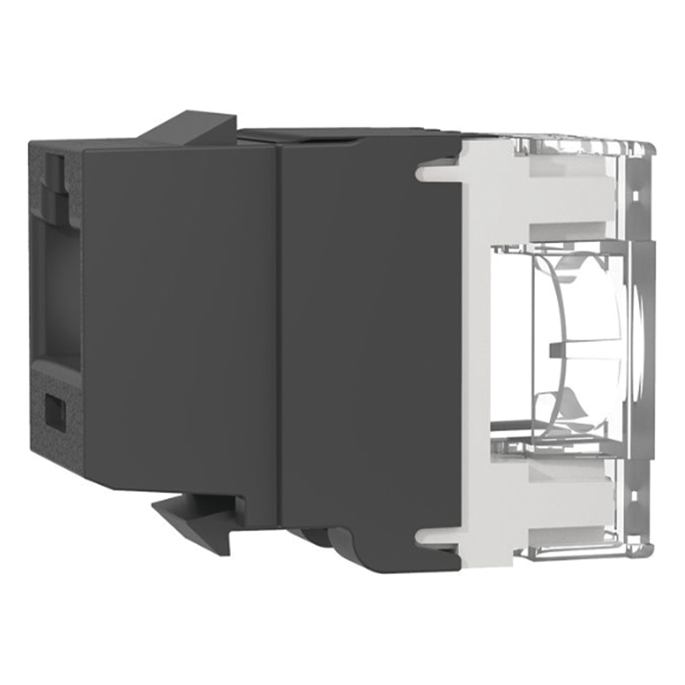 Conector Jack Estilo 110 (de Impacto), Tipo Keystone, Categoría 6A, de 8 Posiciones y 8 Cables, Color Negro