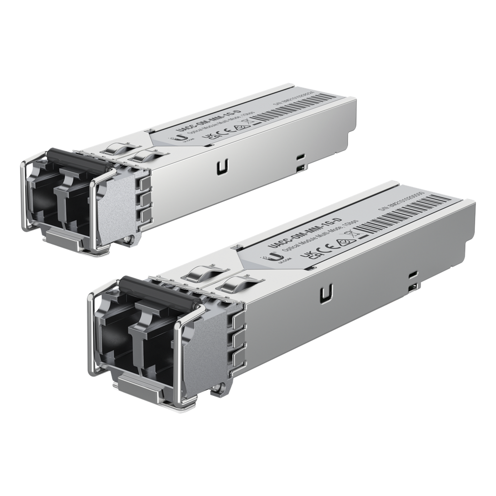 UFiber Módulo SFP, transceptor MiniGibic MultiModo 1 Gbps, distancia 550m, conectores LC, paquete de 2 piezas