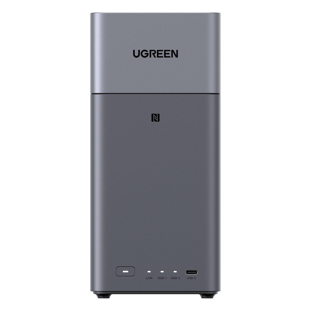 NAS UGREEN NASync DH2300 / Procesador RK3576 / 4GB  / 32GB eMMC / 2 Bahías SATA / JBOD-Basic-RAID 0-RAID 1 / Puerto HDMI 4K / 1 GbE / USB 3.2 Gen 1 Type-C / Detección NFC
