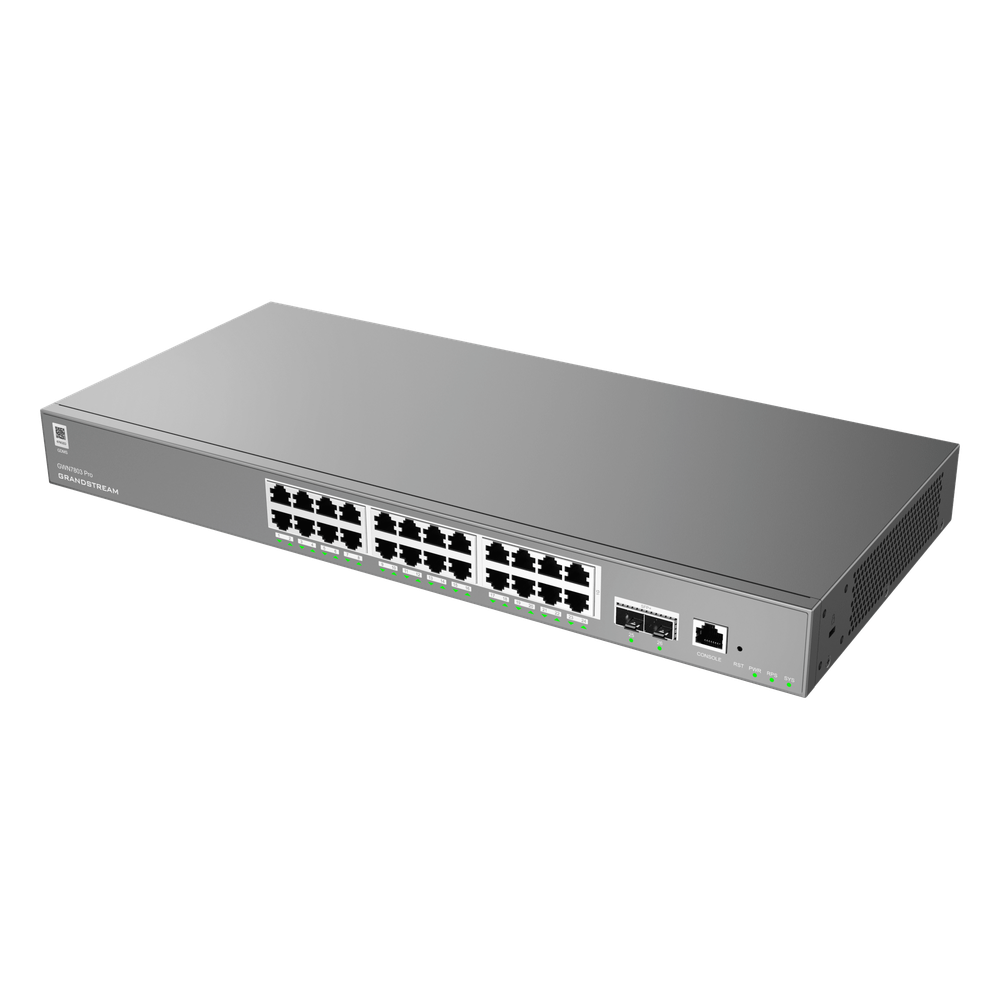 Switch Empresarial Administrable Capa 2++ / Serie GWN7800 Pro / 24 Puertos Gigabit Ethernet / 2 SFP+ / Switching 88 Gbps / VLAN 4K / QoS Avanzado / GDMS Cloud