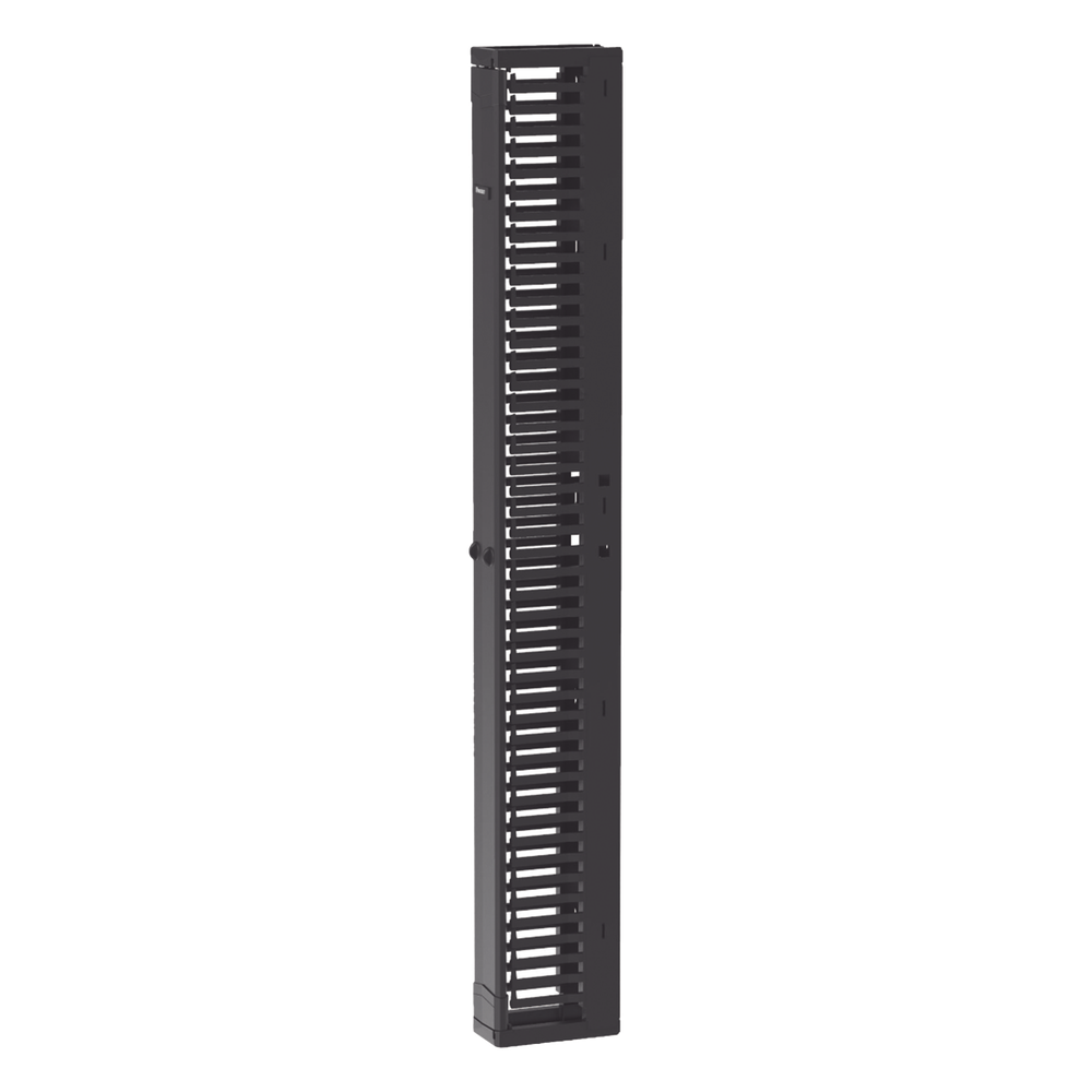 Organizador Vertical PatchRunner™, Sencillo (Solo Frontal), Para Rack Abierto de 45 Unidades, 6 in de Ancho, Color Negro