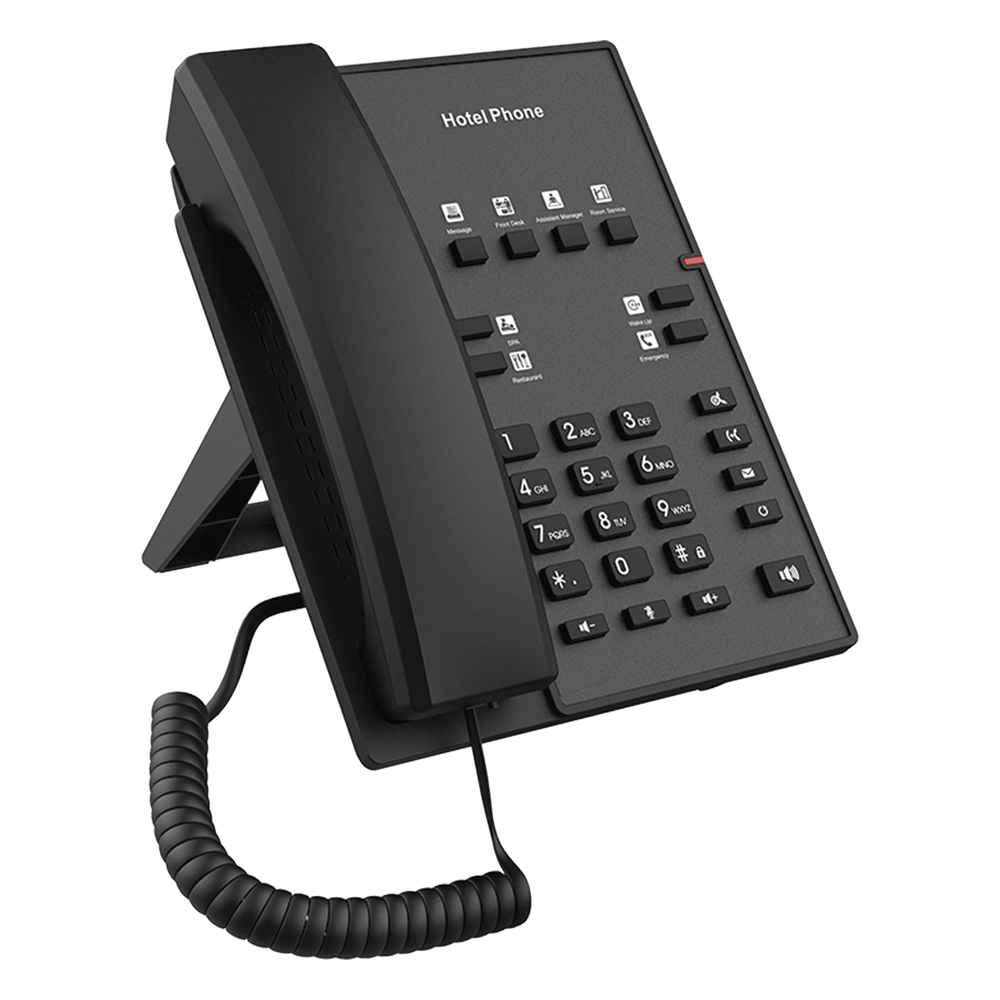 Teléfono IP para Hotelería, profesional con 8 teclas programables para servicio rápido, plantilla personalizable con PoE