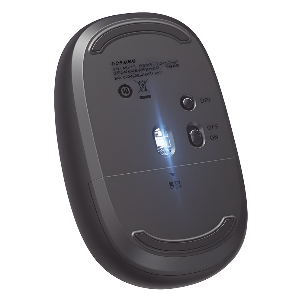 Mouse Inalámbrico 2.4G 800/1200/1600/2400 DPI | Función de 3 botones | Alcance 10m | Silencioso |  Ergonómico | Anti-caída y Anti-interferencias | Batería Alcalina AA incluida  | Midnight Blue.