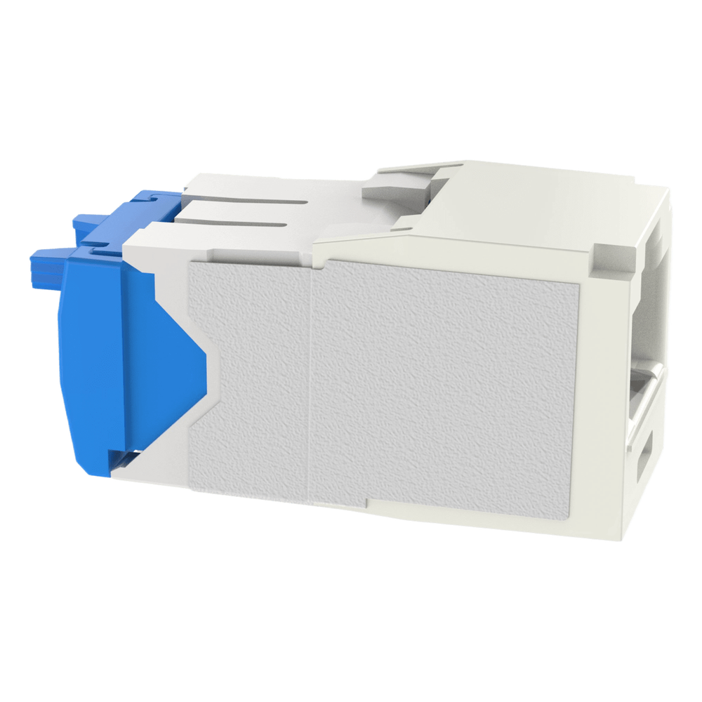 Conector Jack RJ45 Estilo TG, Mini-Com, Categoría 6A, Con Gel Resistente a la Corrosión, de 8 Posiciones y 8 Cables, Color Blanco Mate
