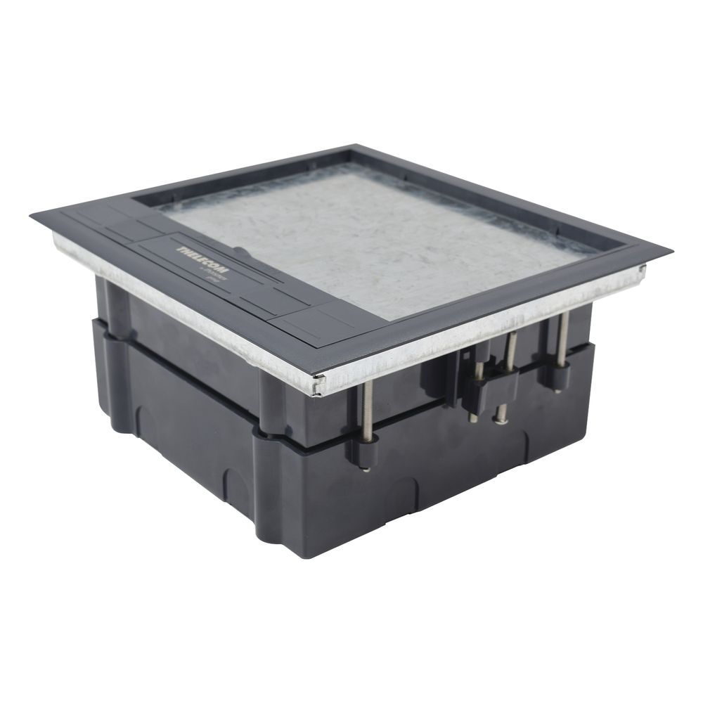 Caja de Piso para Cuatro Módulos Universales (Socket M4), para Alimentación Eléctrica y Redes de Datos (11000-43401) No Incluye Faceplates