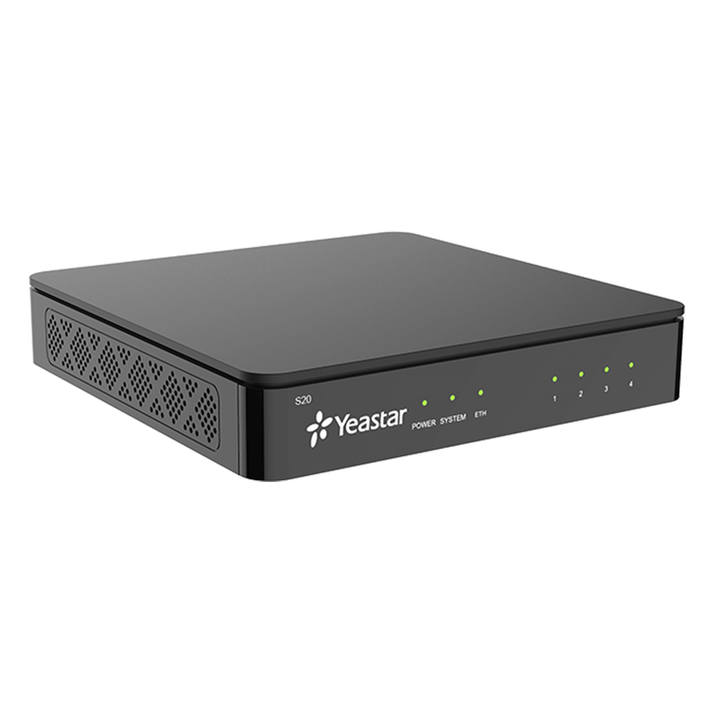 Conmutador IP SIP Yeastar para PYMES / 20 extensiones/ 10 llamadas simultaneas/ 2 puertos FXO (Tarjeta Incluida).