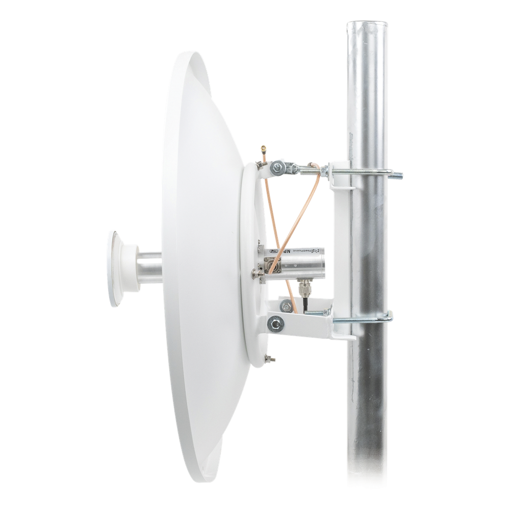 Antena Direccional de alto rendimiento / diámetro  de 60 cm / 4.9-6.4 GHz / Ganancia 30 dBi / SLANT de 45 ° y 90 ° / Ideal para 30 km / Conector N-Hembra / Montaje  y jumpers incluidos.