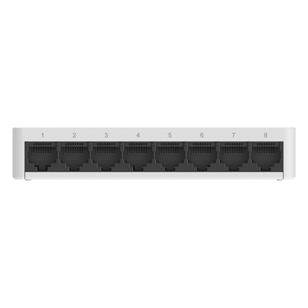 Switch no administrable, Visible en la Topología de la Nube, con 8 puertos 10/100 Mbps