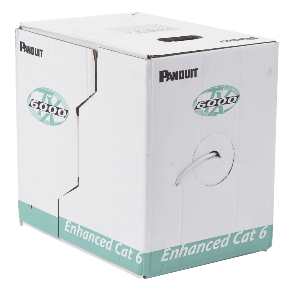 Bobina de Cable UTP 305 Metros (1000 Pies) de Cobre, TX6000? PanNet, Reelex, Gris Internacional, Categoría 6 Mejorado (23 AWG), PVC (CM), de 4 Pares