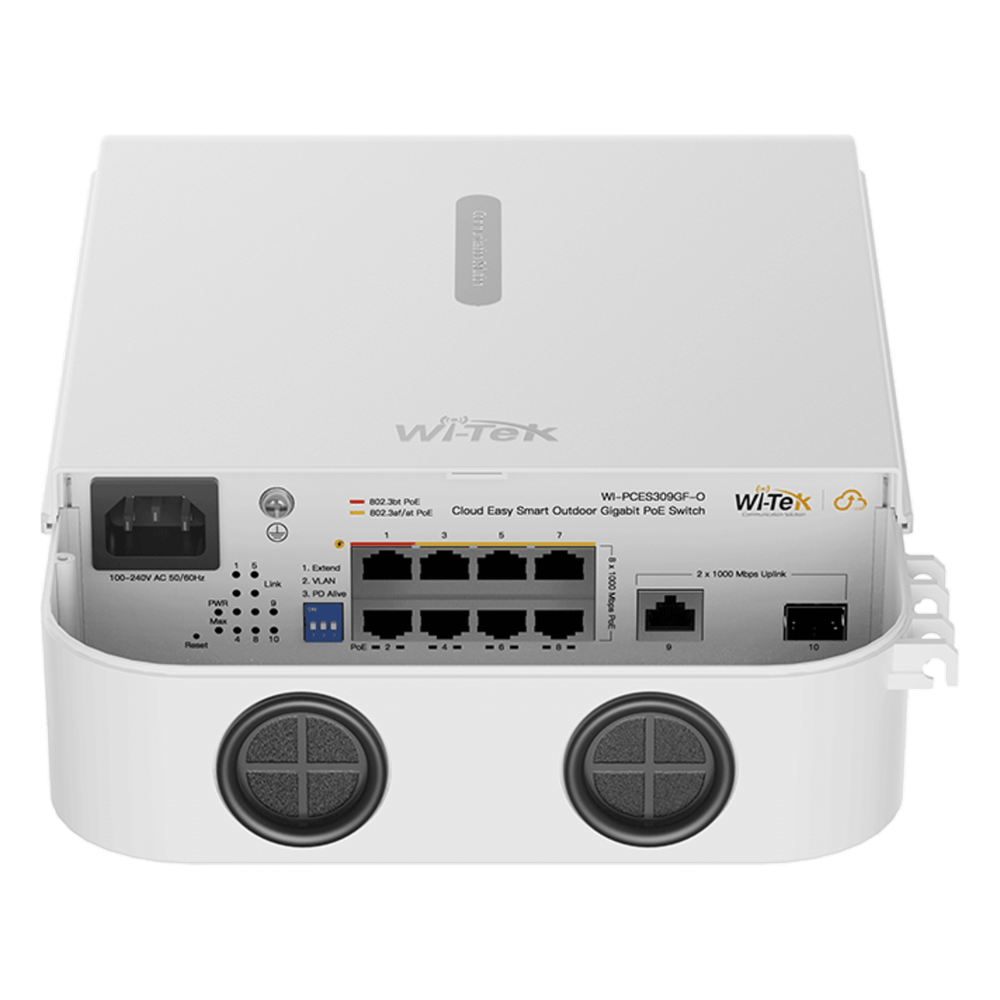 Switch PoE / Administración en la nube / Con 8 puertos 10/100/1000 Mbps PoE af/at/bt  / 1 Puerto Ethernet Uplink 10/100/1000 MBPS/1 Puerto SFP Uplink 10/100/1000 MBPS  / Presupuesto 110 W / PoE hasta 250 metros / Soporta protocolo ONVIF