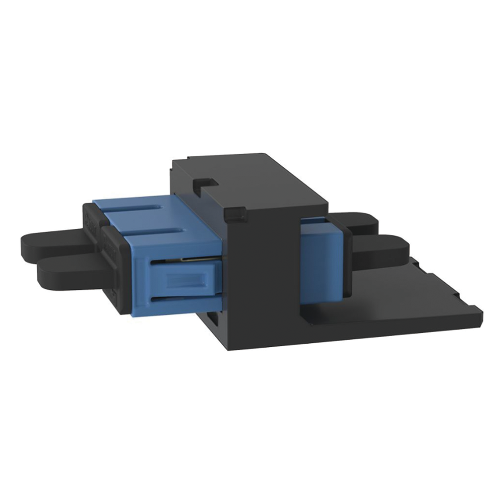 Módulo Acoplador SC Duplex, para Fibra Óptica Monomodo OS1/OS2, Tipo Mini-Com, Color Azul