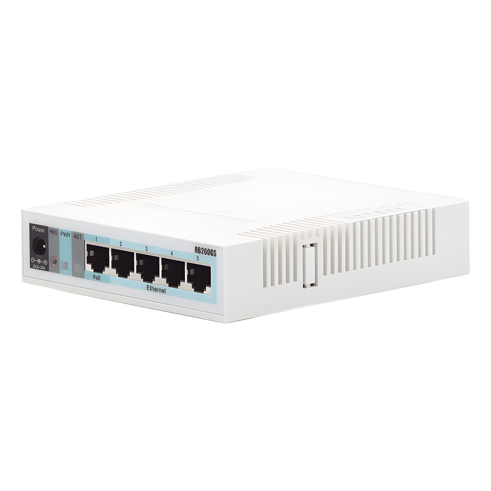 Switch Mikrotik 5 puertos Gigabit Ethernet y 1 SFP